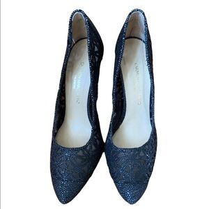 𝅺carmen Marc Valvo Women Calzature Pump Heels- Blue Navy- Size 6
